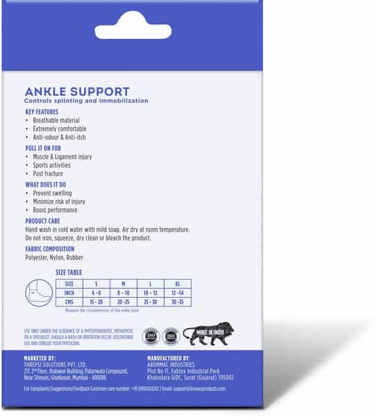 Liveasy Ortho Care Ankle Support - Prevents Swelling - Boosts Performance - Size Small