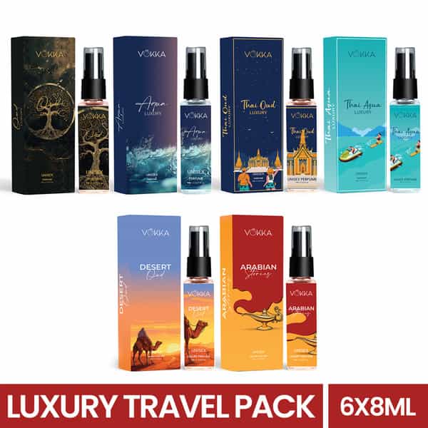 Vokka Pocket Perfume For Men & Women 6 X 8Ml | Luxury Edp Perfumes Gift Hamper For All Occasions