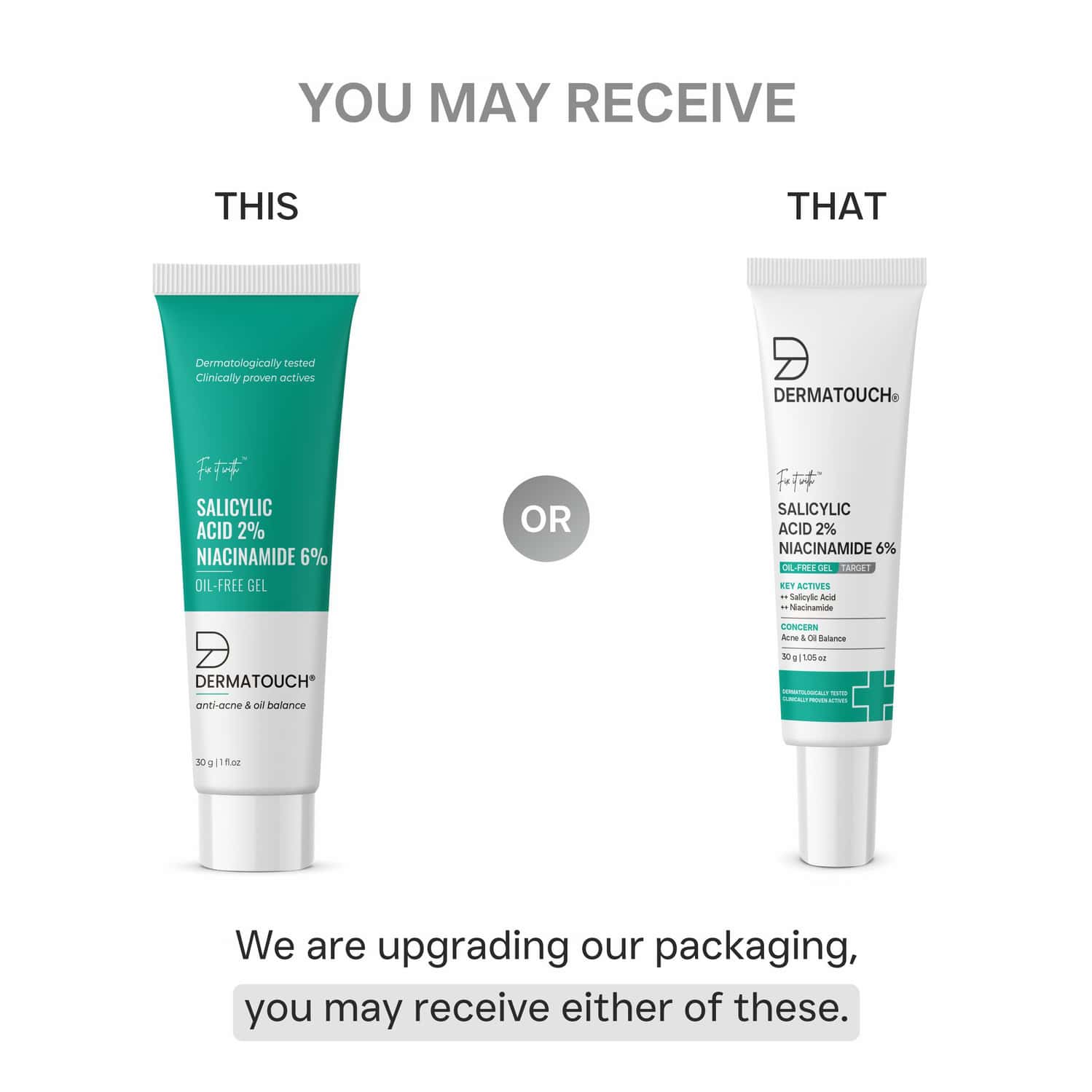 Dermatouch Salicylic Acid 2% Niacinamide 6% Anti-acne Oil-free Gel - 30g