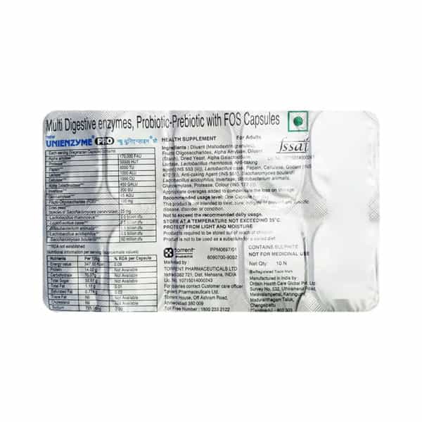 New Unienzyme Pro Strip Of 10 Capsules
