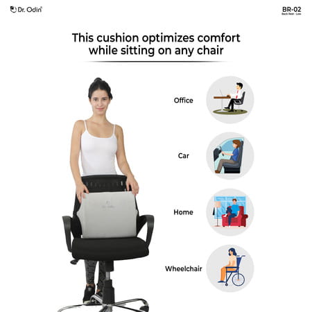 Dr. Odin Br-02 Back Rest Low - Ergonomic Lumbar Support Cushion Superior Comfort Posture Correction