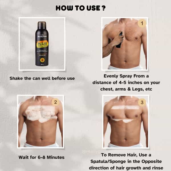 Vi-John Master Stroke Hair Removal Spray Enriched With Aloevera & Lemon Extract -200G Pack Of 2