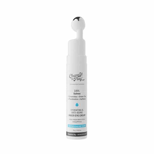 Chemist At Play Under Eye Cream | For Dark Circles, Puffiness, Wrinkles, Crows Feet | Hydrating 15Gm