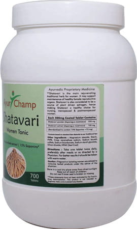 Ayur Champ Shatavari 700 Tablets- Pack Of 4
