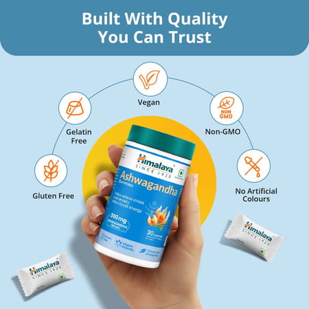 Himalaya Ashwagandha Gummies | Helps Relieve Stress And Anxiety |Helps Boost Energy Bottle Of 60 Nos