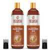 Newish Badam Rogan Oil | Sweet Almond Oil For Hair Body And Skin Unrefined 200ml ( Pack Of 2)