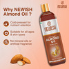 Newish Badam Rogan Oil | Sweet Almond Oil For Hair Body And Skin Unrefined 200ml ( Pack Of 2)