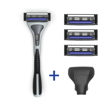 Zlade Hyperglide3 Blade Shaving Razor For Men - Platinum And Ptfe Coated Swedish Steel Blades