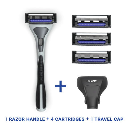 Zlade Hyperglide3 Blade Shaving Razor For Men - Platinum And Ptfe Coated Swedish Steel Blades