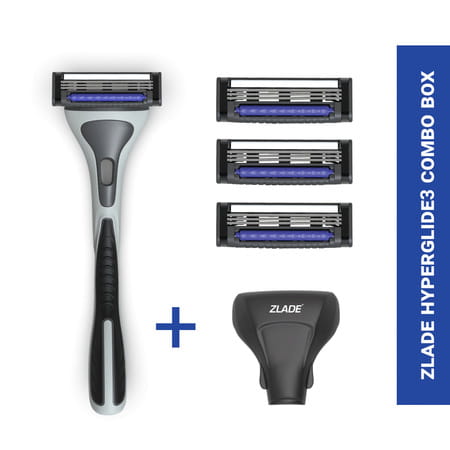 Zlade Hyperglide3 Blade Shaving Razor For Men - Platinum And Ptfe Coated Swedish Steel Blades