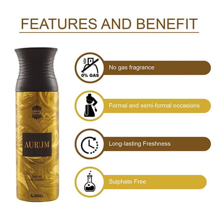 Ajmal 3 Aurum Femme For Women And 1 Magnetize For Men & Women Deodorants Each 200Ml Combo Pack Of 4