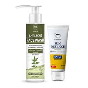Tnw The Natural Wash Combo (anti Acne Face Wash 100ml + Spf 50 Sunscreen) Paraben And Sulphate-free