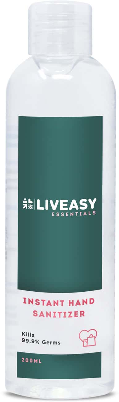 Liveasy Essentials Instant Hand Sanitizer-Kills 99.9% Germs - Gel Based - 200ml