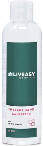 Liveasy Essentials Instant Hand Sanitizer-Kills 99.9% Germs - Gel Based - 200Ml