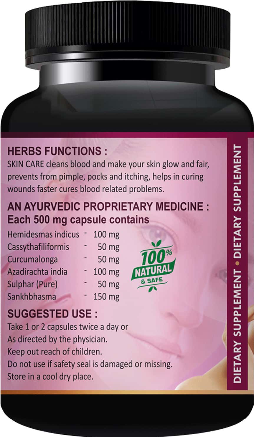 Buy SKIN CARE HERBAL CAPSULES FOR WRINKLES AND FINE LINES AGE SPOTS (30