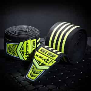 Musclexp Drfitness+ Knee Wraps For Cross Training Lightweight & Comfortable (black & Green) 1 Pair