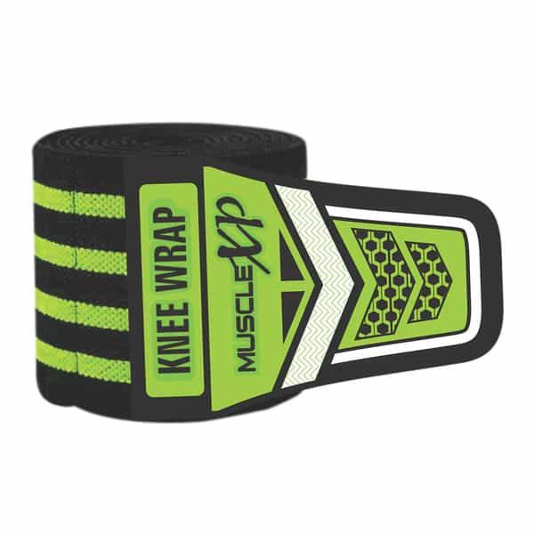 Musclexp Drfitness+ Knee Wraps For Cross Training Lightweight & Comfortable (Black & Green) 1 Pair