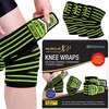 Musclexp Drfitness+ Knee Wraps For Cross Training Lightweight & Comfortable (Black & Green) 1 Pair