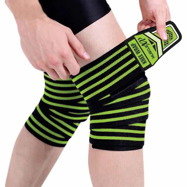 Musclexp Drfitness+ Knee Wraps For Cross Training Lightweight & Comfortable (Black & Green) 1 Pair