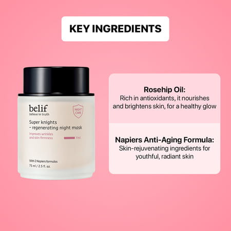 Belif Super Knights Korean Regenerating Sleeping Mask-Vegan Nightcreamforantiaging&Brightening(75Ml)