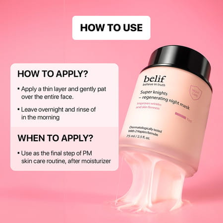 Belif Super Knights Korean Regenerating Sleeping Mask-Vegan Nightcreamforantiaging&Brightening(75Ml)