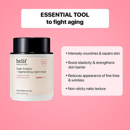 Belif Super Knights Korean Regenerating Sleeping Mask-Vegan Nightcreamforantiaging&Brightening(75Ml)