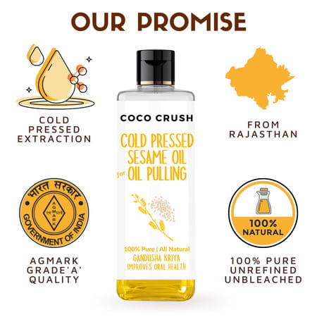 Coco Crush Ayurvedic Sesame Oil For Oil Pulling - 50ml