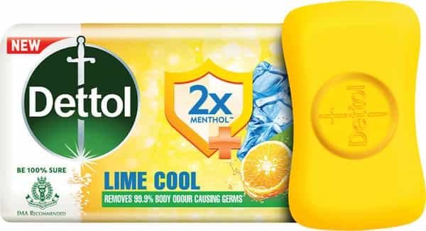 Dettol Lime Cool Bathing Soap Bar With 2X Menthol & Long Lasting Freshness - 125G