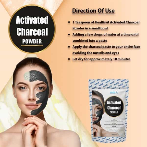 Healthvit Activated Charcoal Powder Packet Of 100 G