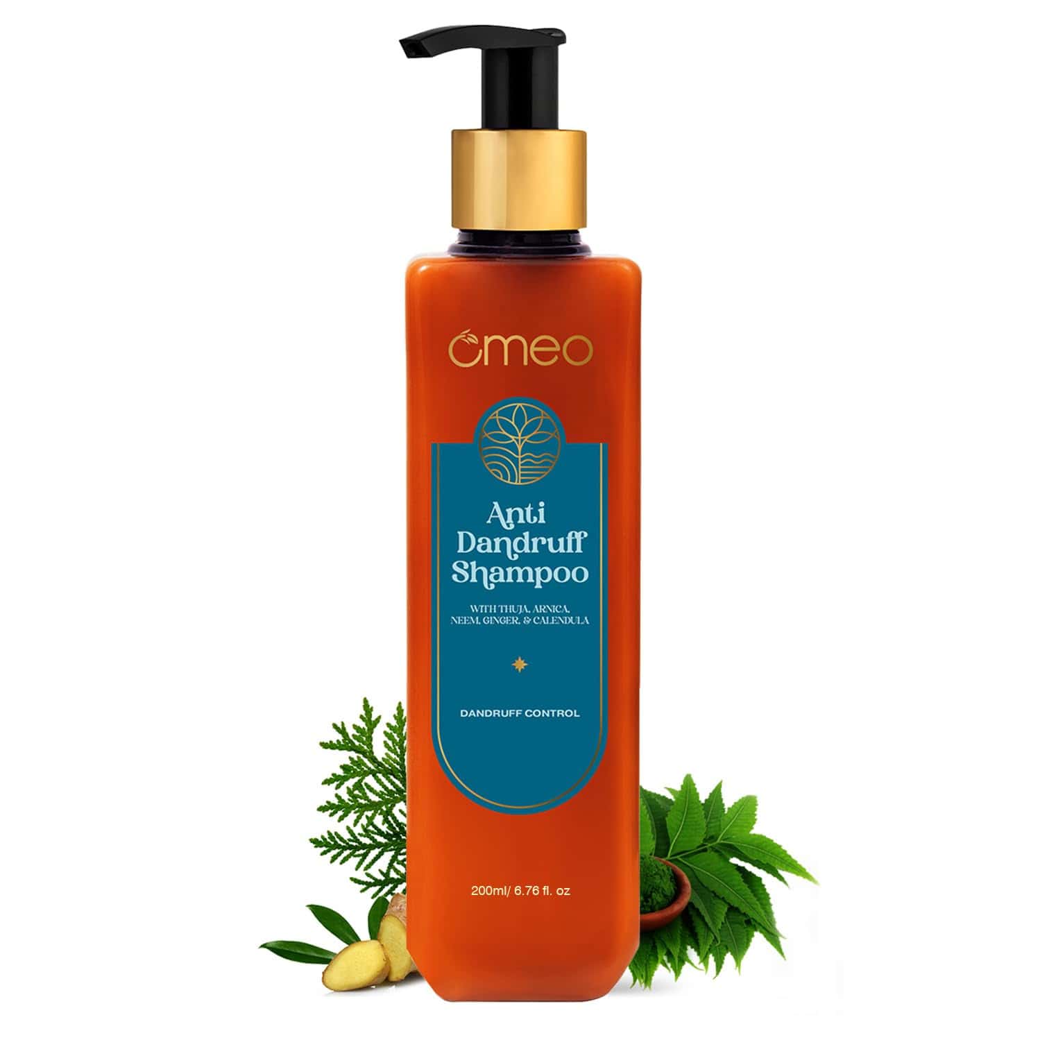 Omeo Anti Dandruff Shampoo | With Neem | Ginger | Arnica | Calendula & Thuja (200ml)