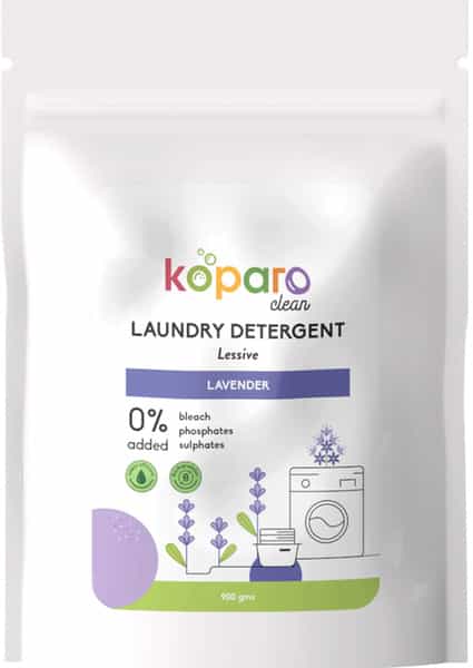 Koparo Laundry Detergent Powder Natural & Non Toxic Tough On Stains Lavender Fragrance - 900 Gram