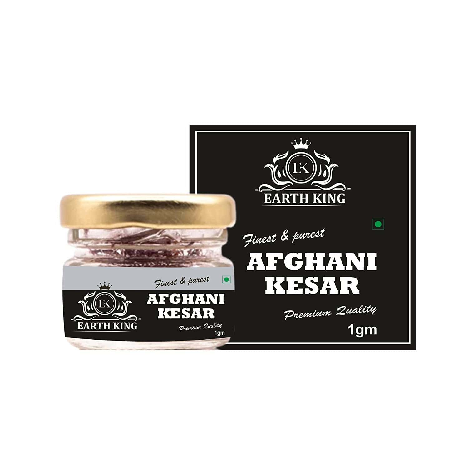 Earth King Natural & Finest A++ Grade Afghani Kesar Thread Saffron/keshar/zafran/jafran|cooking - 1g