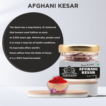 Earth King Natural & Finest A++ Grade Afghani Kesar Thread Saffron/Keshar/Zafran/Jafran|Cooking - 1g