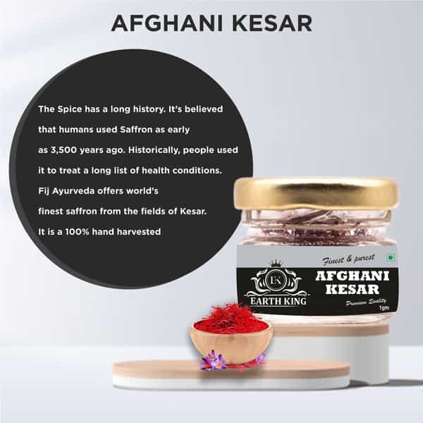 Earth King Natural & Finest A++ Grade Afghani Kesar Thread Saffron/Keshar/Zafran/Jafran|Cooking - 1G