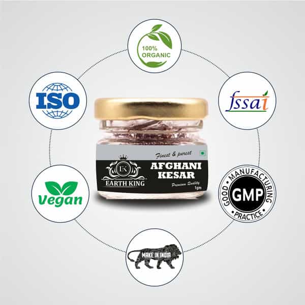 Earth King Natural & Finest A++ Grade Afghani Kesar Thread Saffron/Keshar/Zafran/Jafran|Cooking - 1G