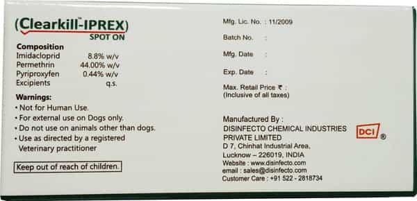 Clearkill Iprex Spot On 1 Ml