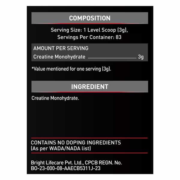 Muscleblaze Creatine Monohydrate Unflavoured 250 Gm