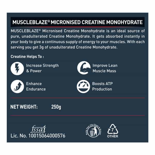 Muscleblaze Creatine Monohydrate Unflavoured 250 Gm