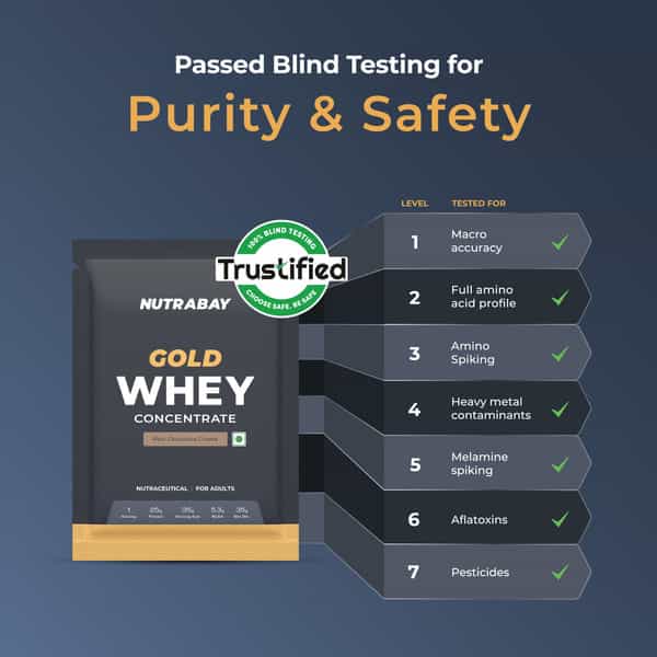 Nutrabay Gold Whey Protein Concentrate Powder - Rich Chocolate Creme 25G Protein | 35G