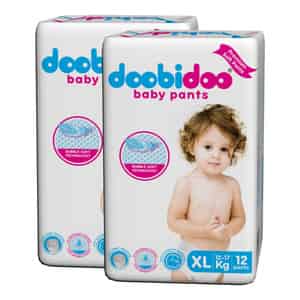 Doobidoo Baby Pants - Extra Large Size Diapers (80 Count) - With Anti Leak Side Cuffs (12-17 Kgs)