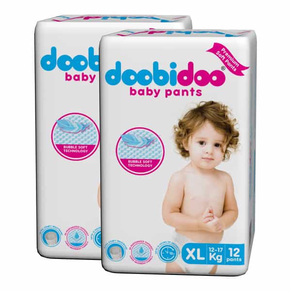 Doobidoo Baby Pants - Extra Large Size Diapers (80 Count) - With Anti Leak Side Cuffs (12-17 Kgs)