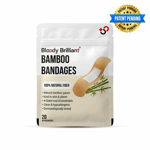 Bloody Brilliant Bamboo Bandages | Hypoallergenic | 100% Natural Fiber | 72X19 Mm | Pack Of 20