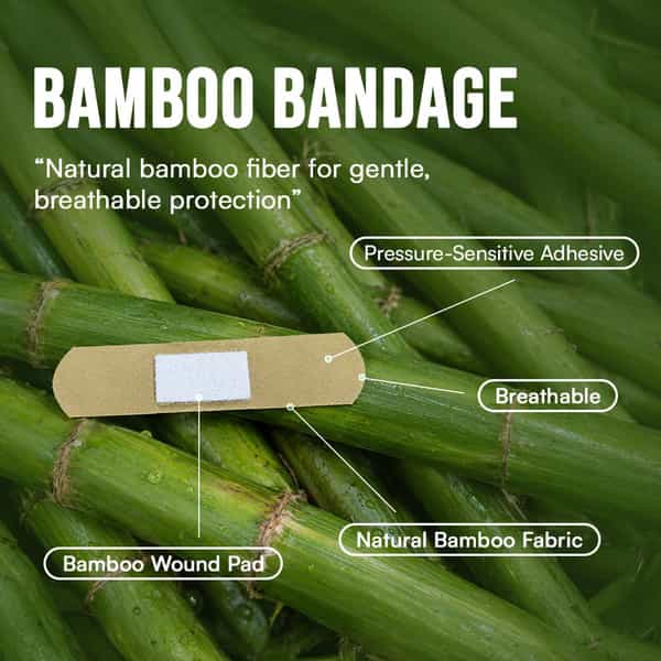 Bloody Brilliant Bamboo Bandages | Hypoallergenic | 100% Natural Fiber | 72X19 Mm | Pack Of 20