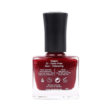 Color Fx Glossy Maroon Gel Long Lasting Nail Enamel 9 Ml