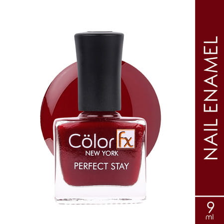 Color Fx Glossy Maroon Gel Long Lasting Nail Enamel 9 Ml