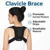 Dr. Odin Ocb101 Clavicle Brace - Premium Support For Clavicle & Upper Back | Unisex | Black | Medium