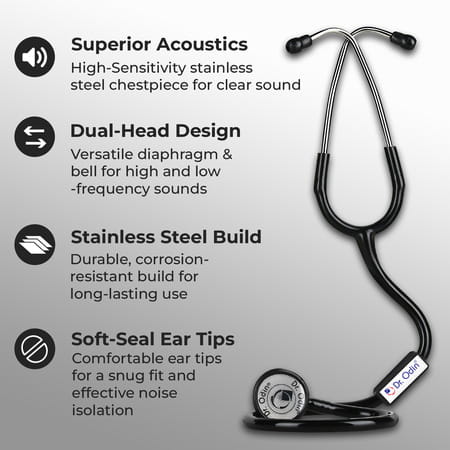 Dr. Odin Ost006 Dual Head Stethoscope| Paediatric And Adult Use 22 Inch Tube