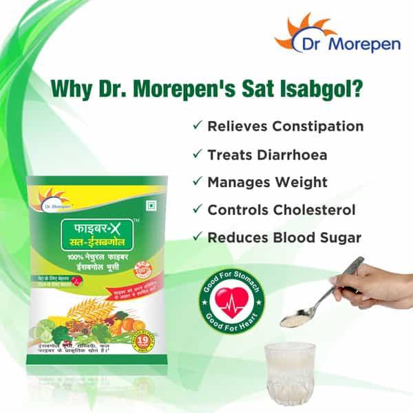 Dr. Morepen Fiber-X Sat Isabgol - 10Gm Pack Of 12
