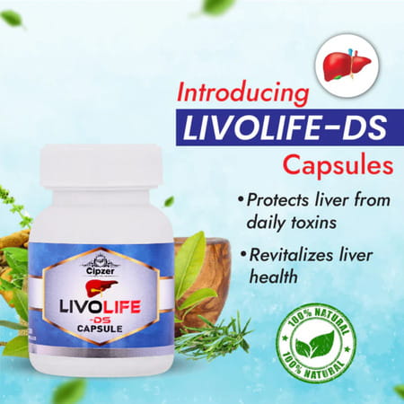 Cipzer Livolife Ds | Herbal Liver Tonic| For Liver Health & Reduces Fatty Liver Risk | 30 Capsules