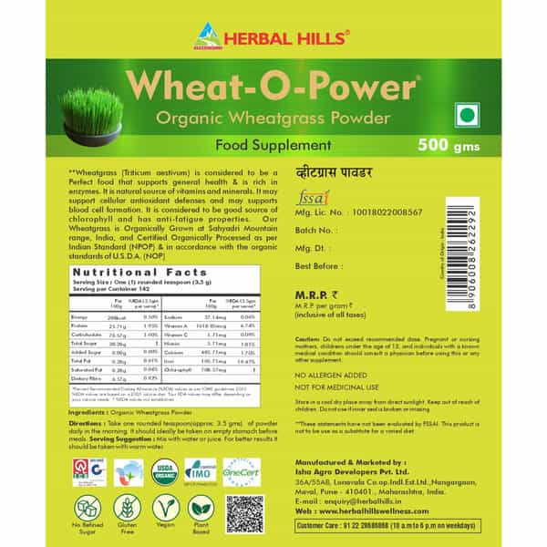 Herbal Hills Wheatgrass 500Gms Powder Saver Pack